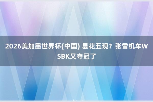 2026美加墨世界杯(中国) 昙花五现？张雪机车WSBK又夺冠了