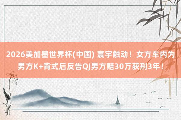 2026美加墨世界杯(中国) 寰宇触动!女方车内为男方K+背式后反告QJ男方赔30万获刑3年!