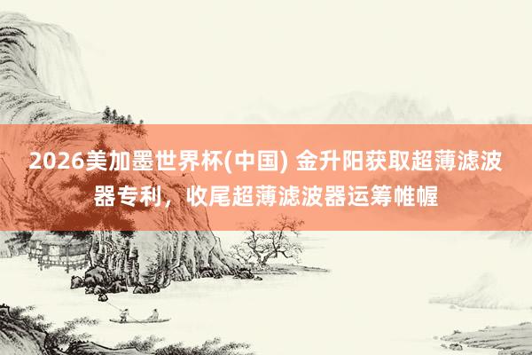 2026美加墨世界杯(中国) 金升阳获取超薄滤波器专利,收尾超薄滤波器运筹帷幄