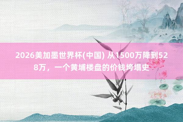 2026美加墨世界杯(中国) 从1500万降到528万，一个黄埔楼盘的价钱垮塌史