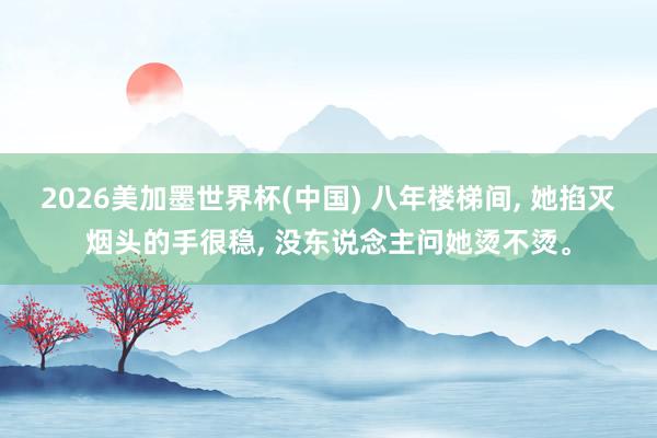 2026美加墨世界杯(中国) 八年楼梯间, 她掐灭烟头的手很稳, 没东说念主问她烫不烫。