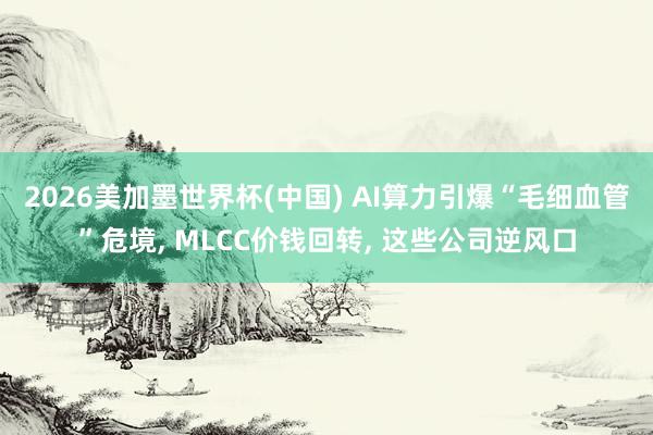 2026美加墨世界杯(中国) AI算力引爆“毛细血管”危境, MLCC价钱回转, 这些公司逆风口