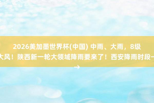 2026美加墨世界杯(中国) 中雨、大雨,8级大风!陕西新一轮大领域降雨要来了!西安降雨时段→