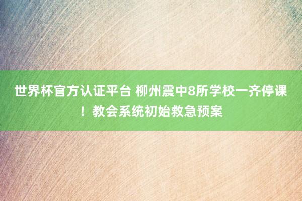 世界杯官方认证平台 柳州震中8所学校一齐停课！教会系统初始救急预案