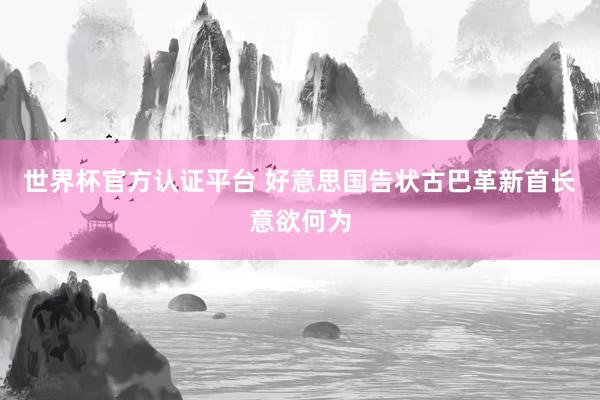 世界杯官方认证平台 好意思国告状古巴革新首长意欲何为