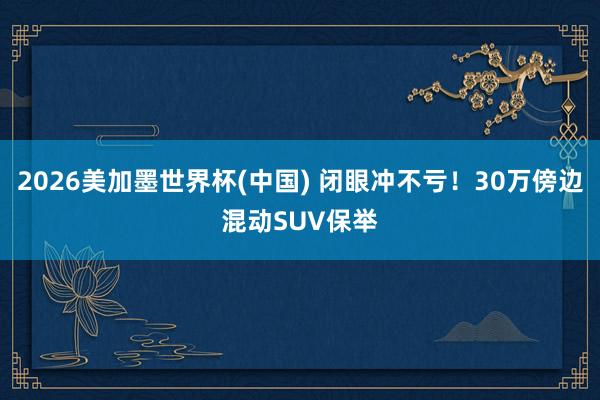 2026美加墨世界杯(中国) 闭眼冲不亏!30万傍边混动SUV保举