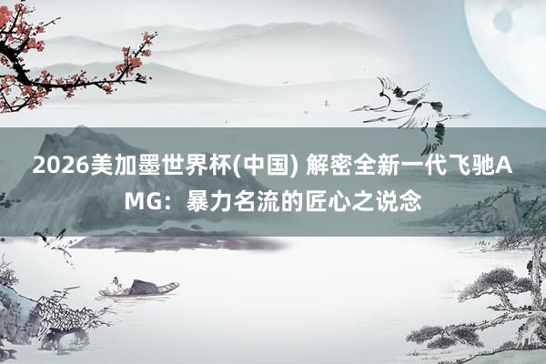 2026美加墨世界杯(中国) 解密全新一代飞驰AMG：暴力名流的匠心之说念