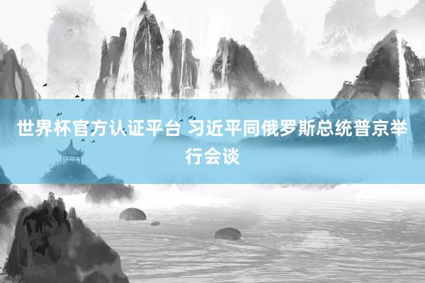 世界杯官方认证平台 习近平同俄罗斯总统普京举行会谈