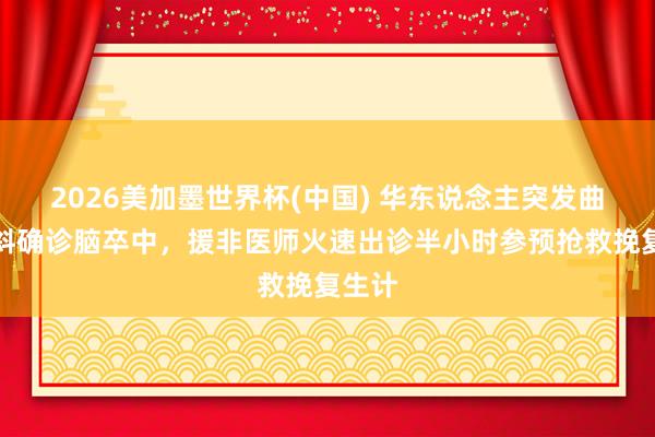 2026美加墨世界杯(中国) 华东说念主突发曲直倾斜确诊脑卒中,援非医师火速出诊半小时参预抢救挽复生计