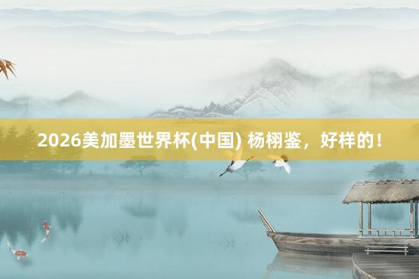 2026美加墨世界杯(中国) 杨栩鉴，好样的！