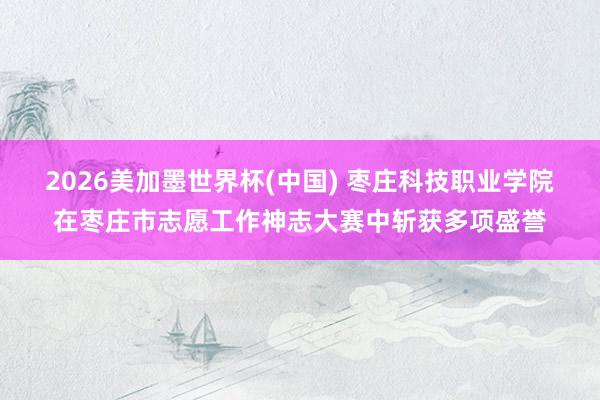 2026美加墨世界杯(中国) 枣庄科技职业学院在枣庄市志愿工作神志大赛中斩获多项盛誉