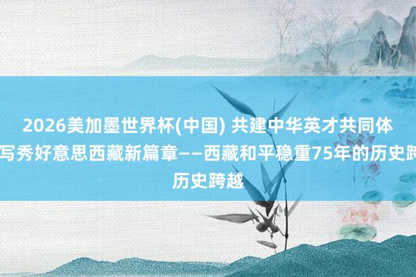 2026美加墨世界杯(中国) 共建中华英才共同体 书写秀好意思西藏新篇章——西藏和平稳重75年的历史跨越