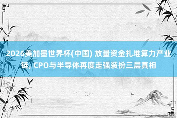 2026美加墨世界杯(中国) 放量资金扎堆算力产业链， CPO与半导体再度走强装扮三层真相