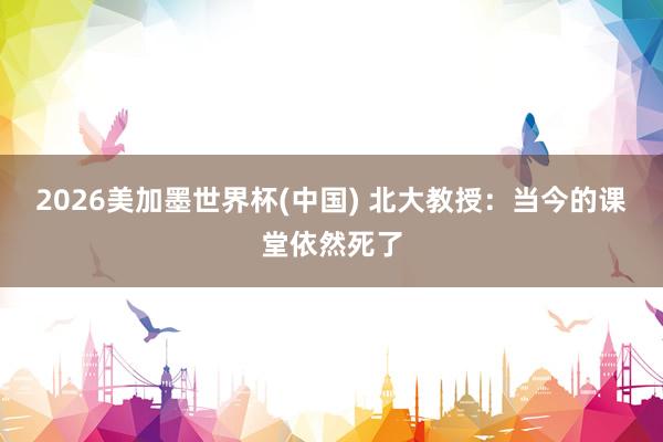 2026美加墨世界杯(中国) 北大教授：当今的课堂依然死了