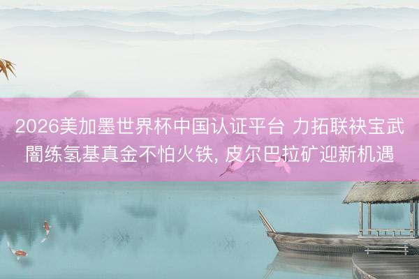 2026美加墨世界杯中国认证平台 力拓联袂宝武闇练氢基真金不怕火铁, 皮尔巴拉矿迎新机遇